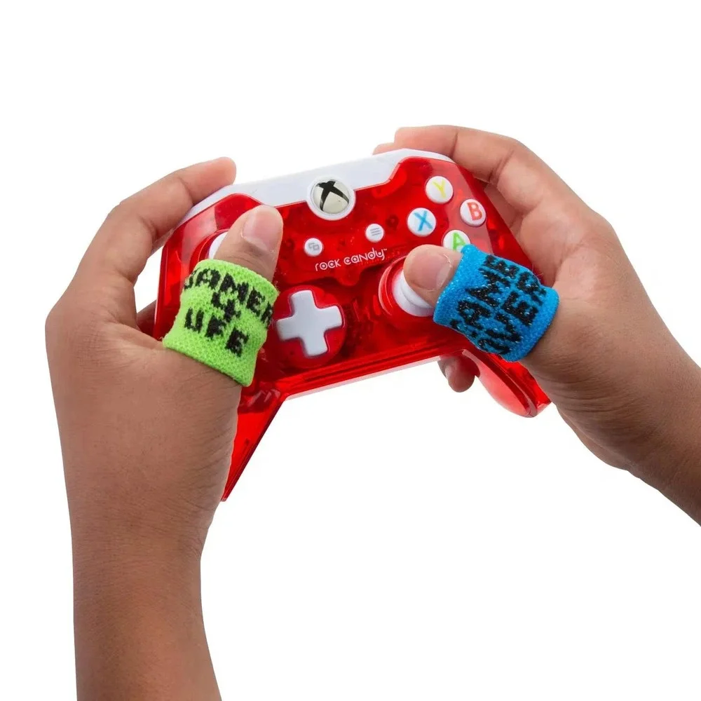 Fun Express Gamer Thumb Sweatbands Blue Green Game Over Gamer 4 Life 2 Pack NIP
